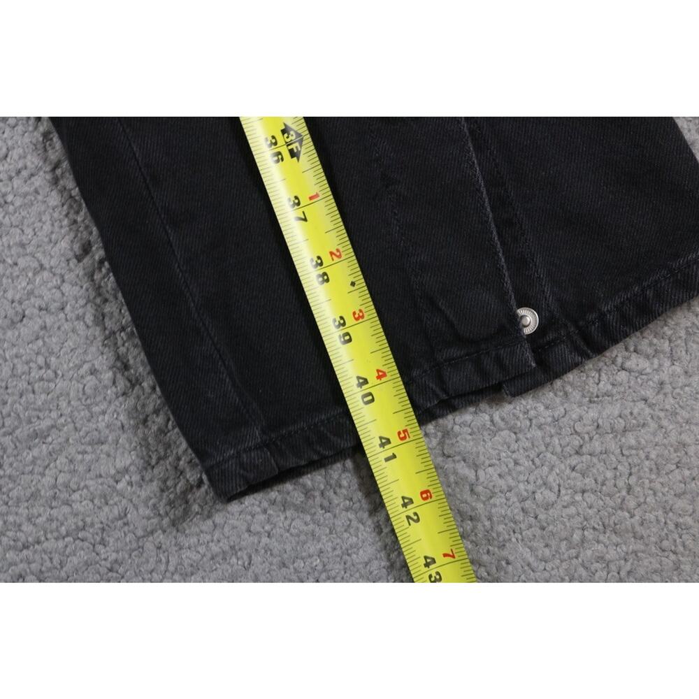 Free People We The Free Jeans 27 Black Bell Bottoms Flared Snap Button Trim - Picture 8 of 9